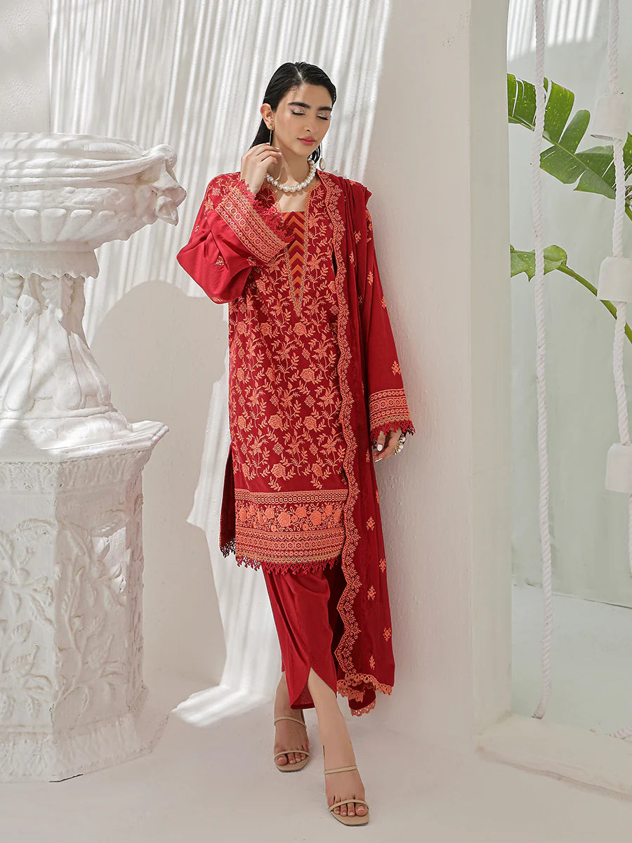 3pc Unstitched Chikankari Embroidered Suits 009