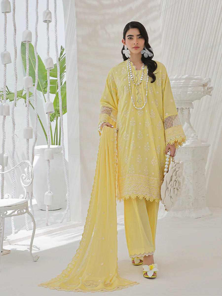 3pc Unstitched Chikankari Embroidered Suits 001