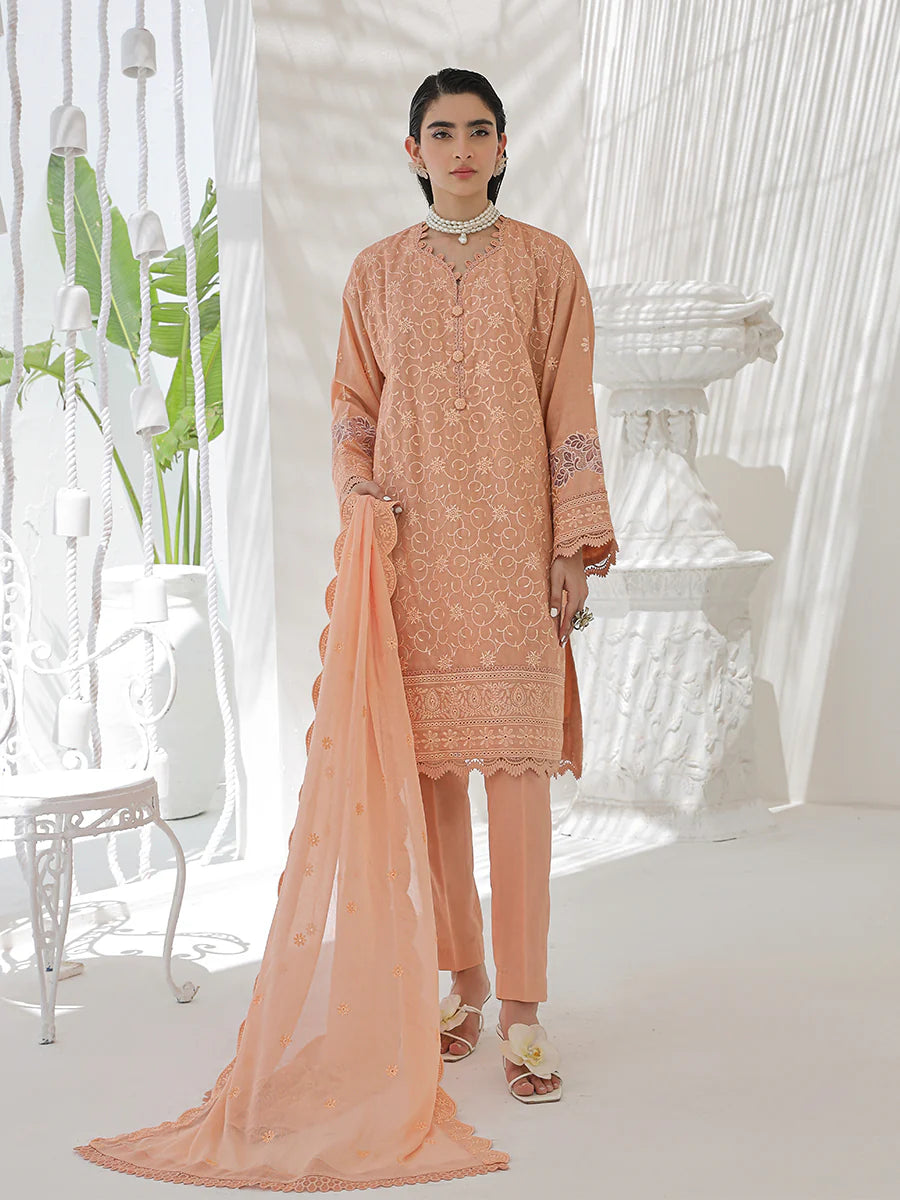 3pc Unstitched Chikankari Embroidered Suits 007