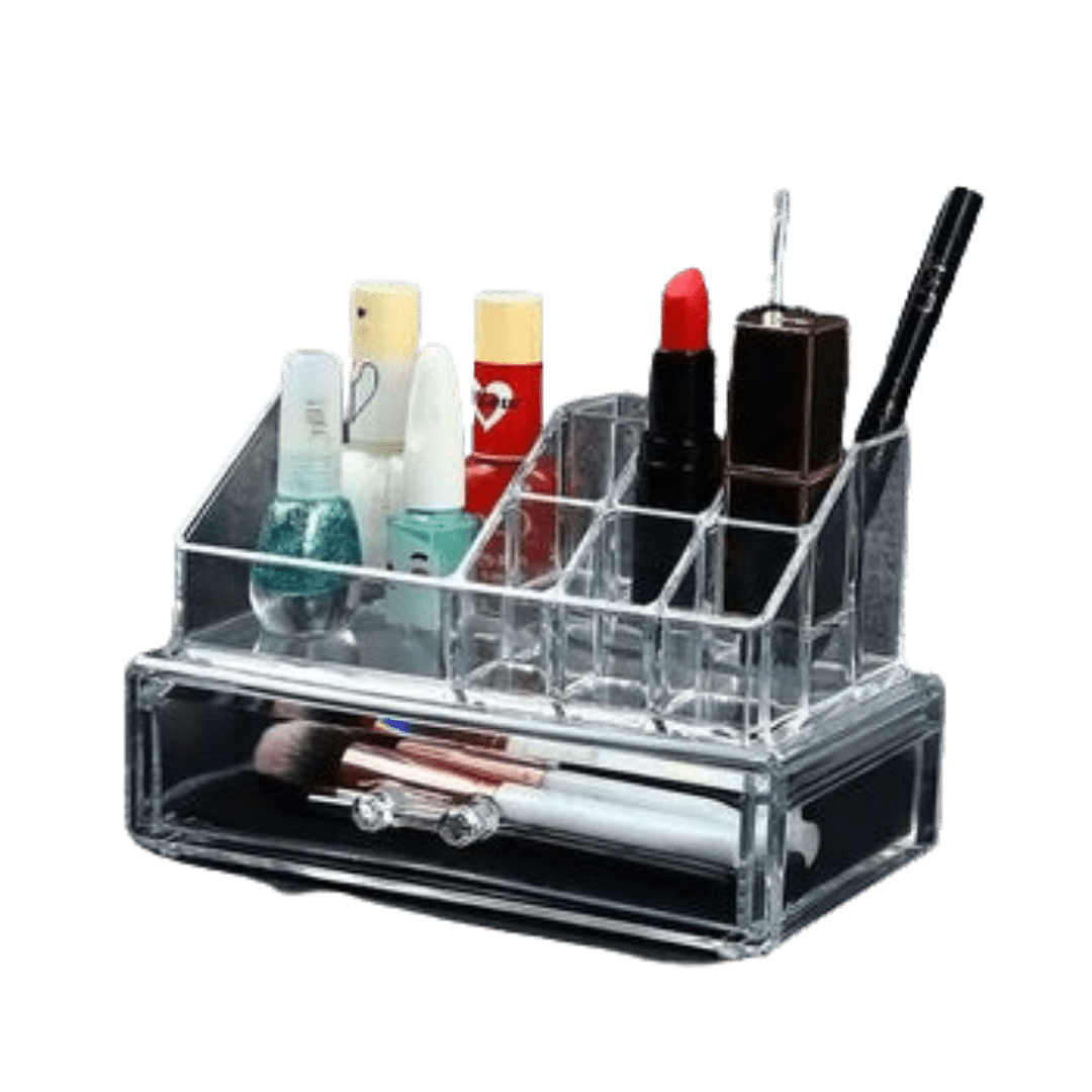 Transparent Acrylic Cosmetics Storage Box with Desktop Drawer  | Springs Street