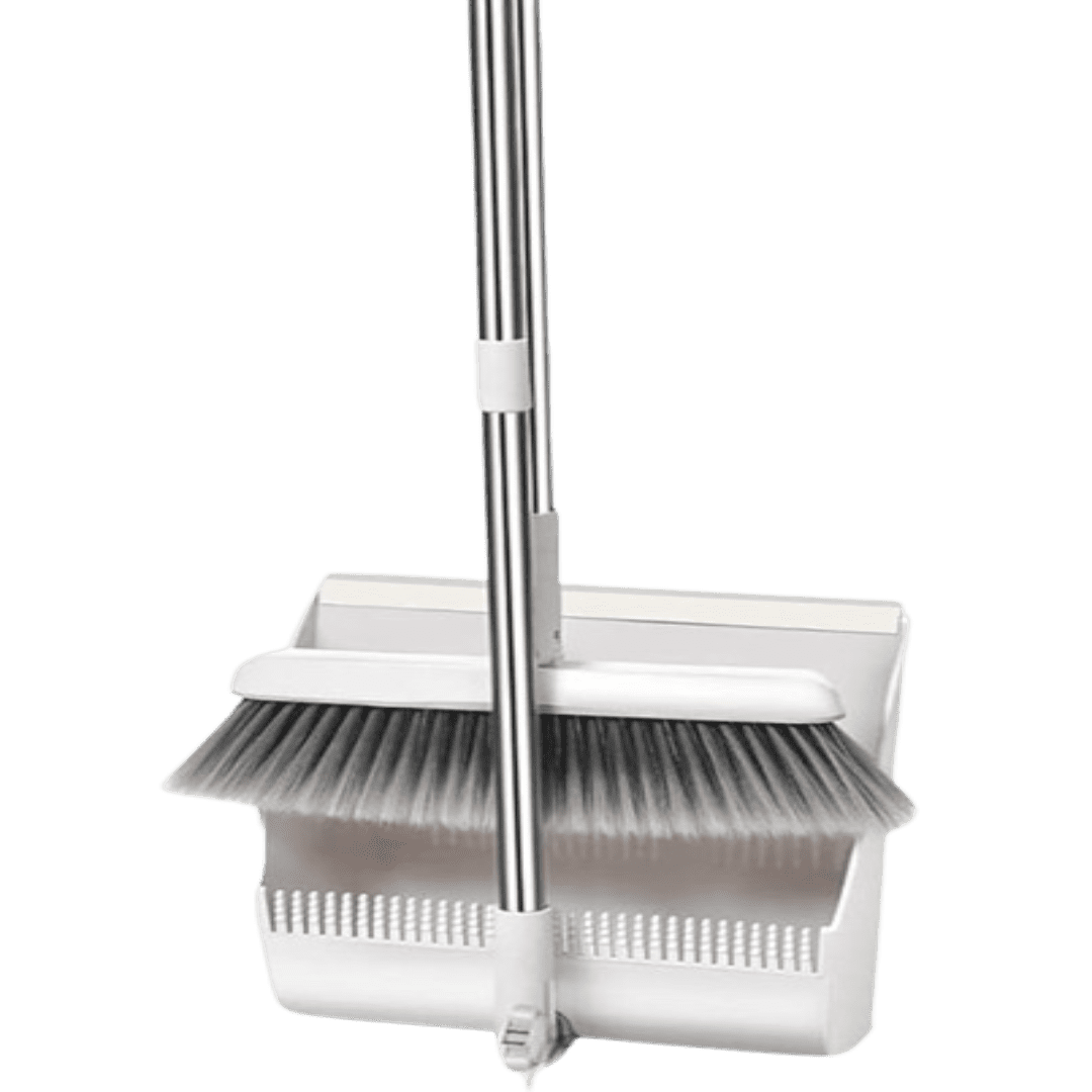 White Cleaning Set: Broom And Dustpan Set | Springs Street
