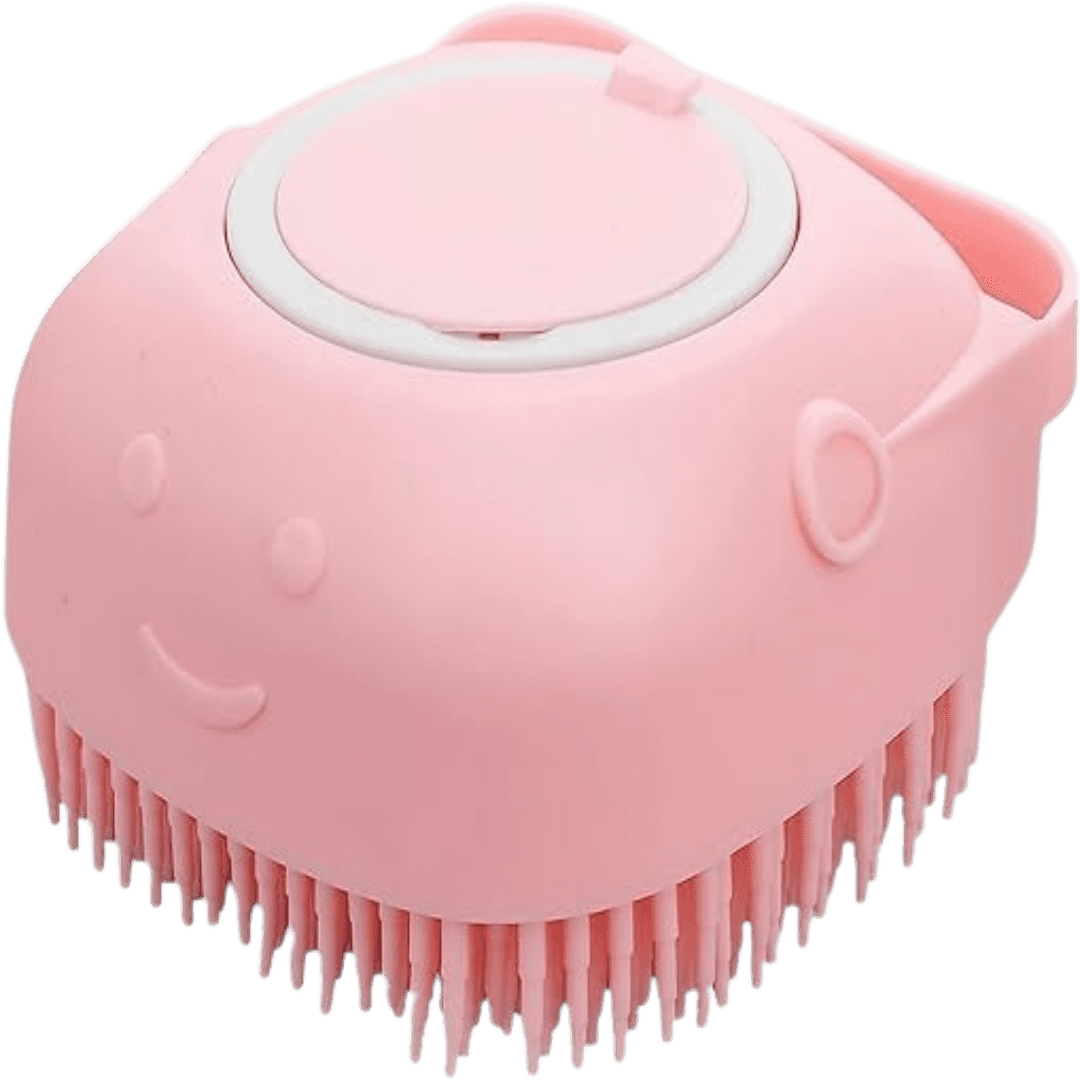 Silicone Shower Brush with Dispenser In Pink | Springs Street