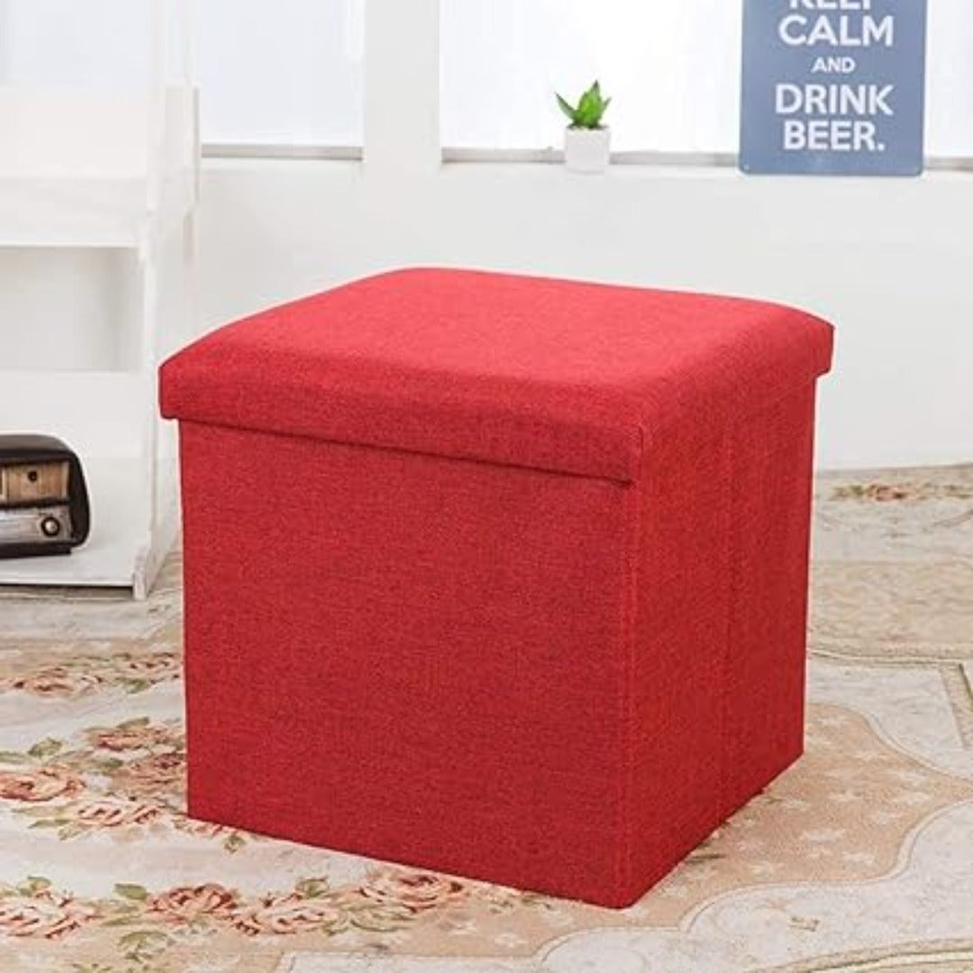 Buy Classic Red Cube Storage Ottoman | Vibrant & Versatile | Springs Street UAE