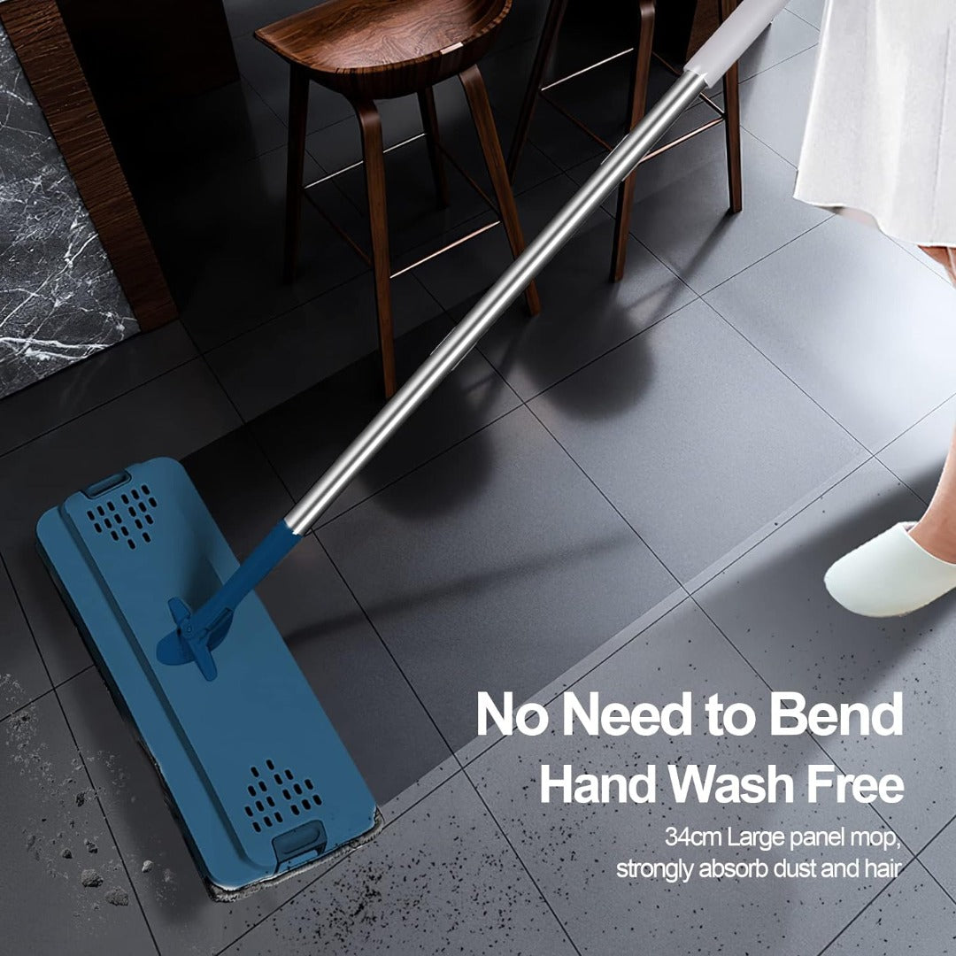 Buy Blue Hands-Free Microfiber Flat Mop with 360° Head | Springs Street UAE