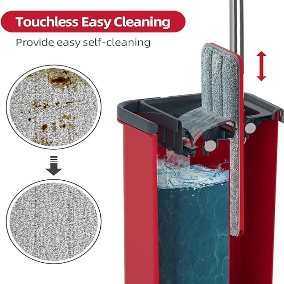 All-Purpose Hand-Free Flat Mop Red, expertly designed for both dry and wet use | Springs Street