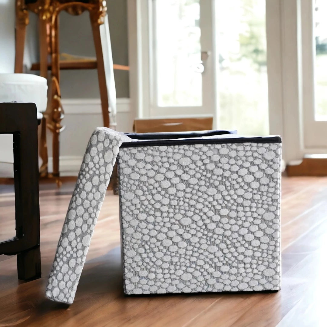 Buy Elegant Crushed Velvet Folding Ottoman for Storage & Seating | Springs Street UAE