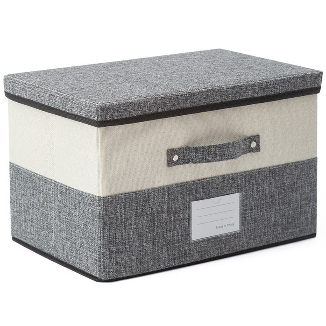 Slim Folding Storage Box - Polyester Linen, Perfect for Efficient Space Management | Springs Street
