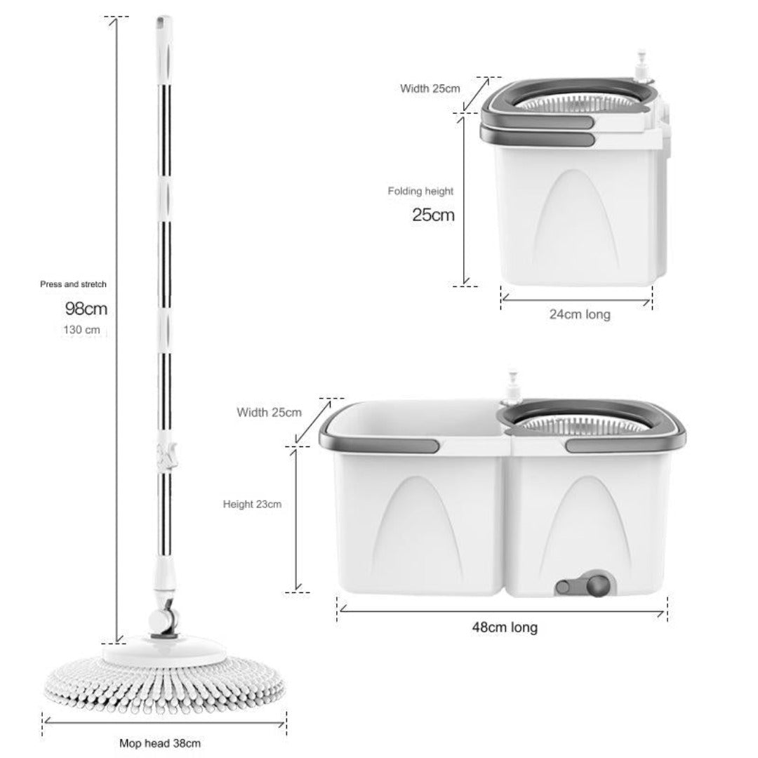 Sleek Dual-Compartment Mop Bucket with Integrated Wringer – Light Dull Green | Springs Street