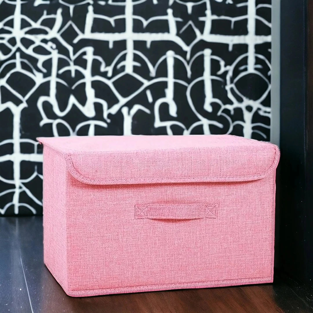 Spacious Pink Fabric Wardrobe Box Covered, Foldable & Washable for Clothing Storage | Springs Street