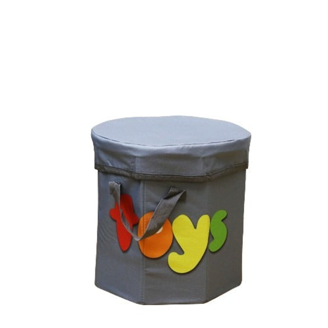 Grey Durable Fabric Stool for Children's Toys & Shoes with Adult-Seating Capability Grey Color | Springs Street