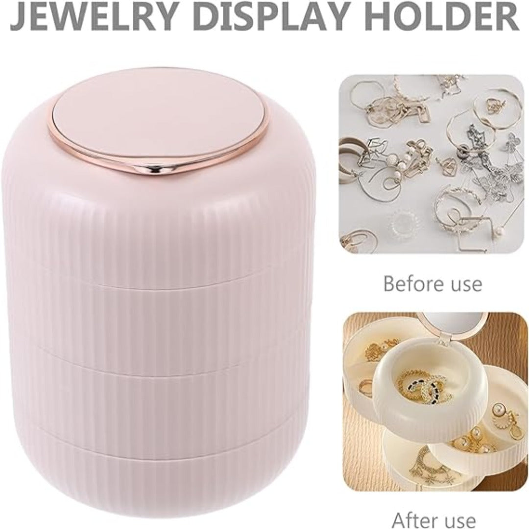 Buy 360° Rotating Jewelry Organizer Box with Mirror | Springs Street UAE