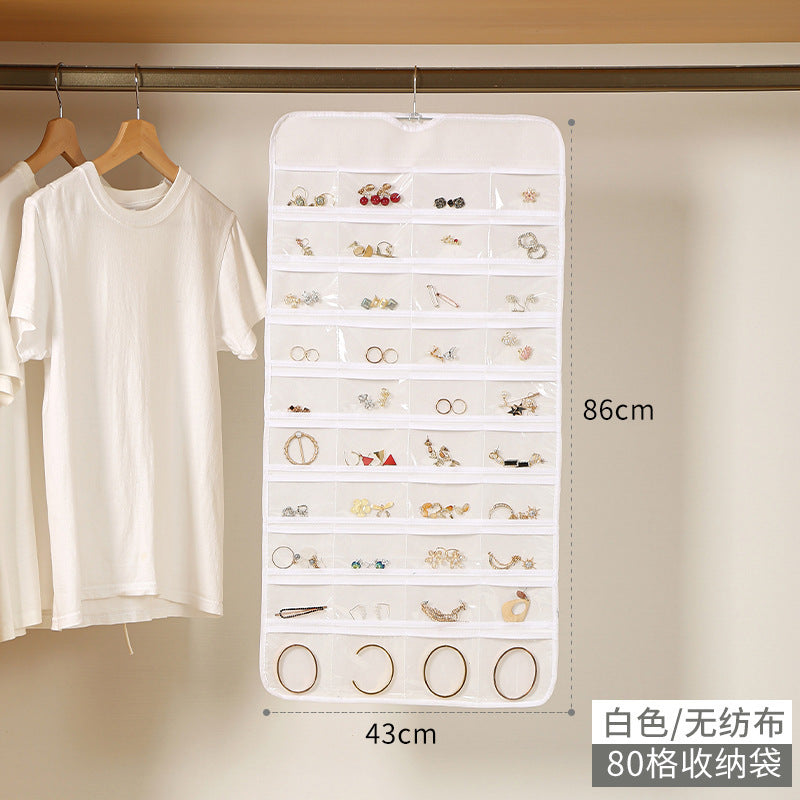 Buy white Pocket Double-Sided Hanging Jewelry Organizer for Cross-Border