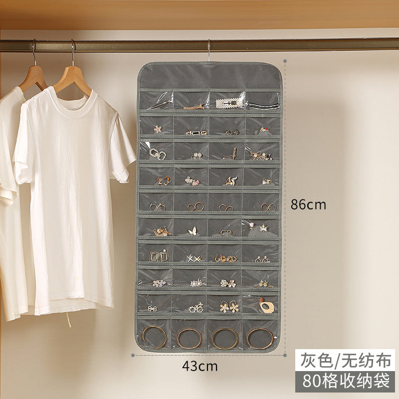 Buy grey Pocket Double-Sided Hanging Jewelry Organizer for Cross-Border