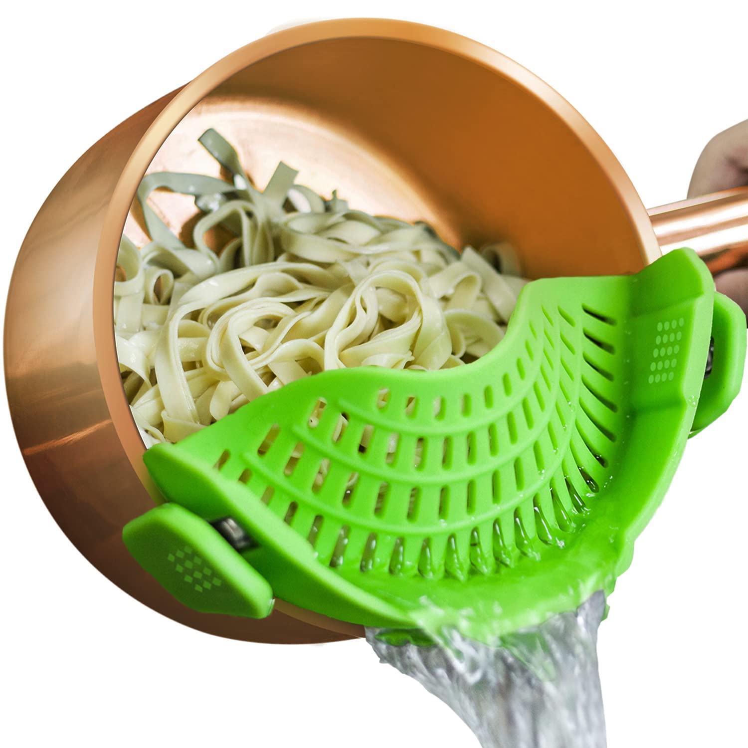Attachable Clip-On Silicone Strainer for Pots: Easy Draining Solution - Clip on Strainer Silicon For Pasta and More.
