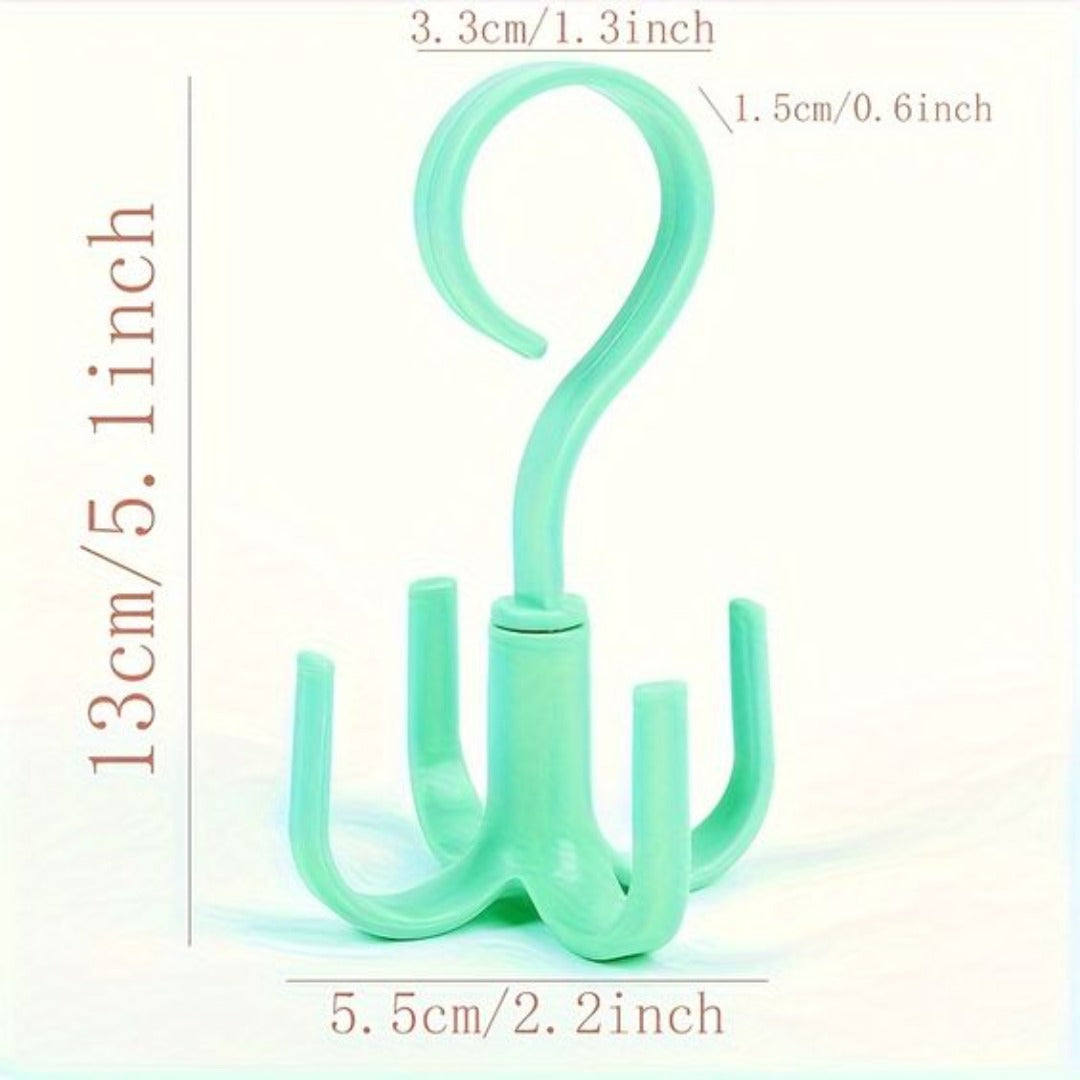 Buy blue Versatile 360-Degree Rotatable Four-Claw Hook - Multi-Use Hanger for Bags