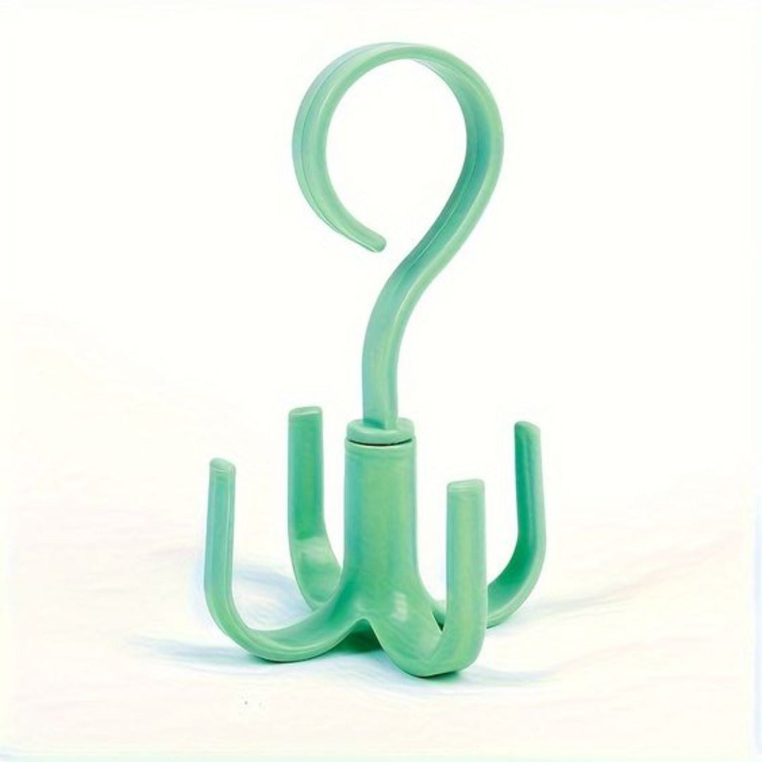 Buy green Versatile 360-Degree Rotatable Four-Claw Hook - Multi-Use Hanger for Bags