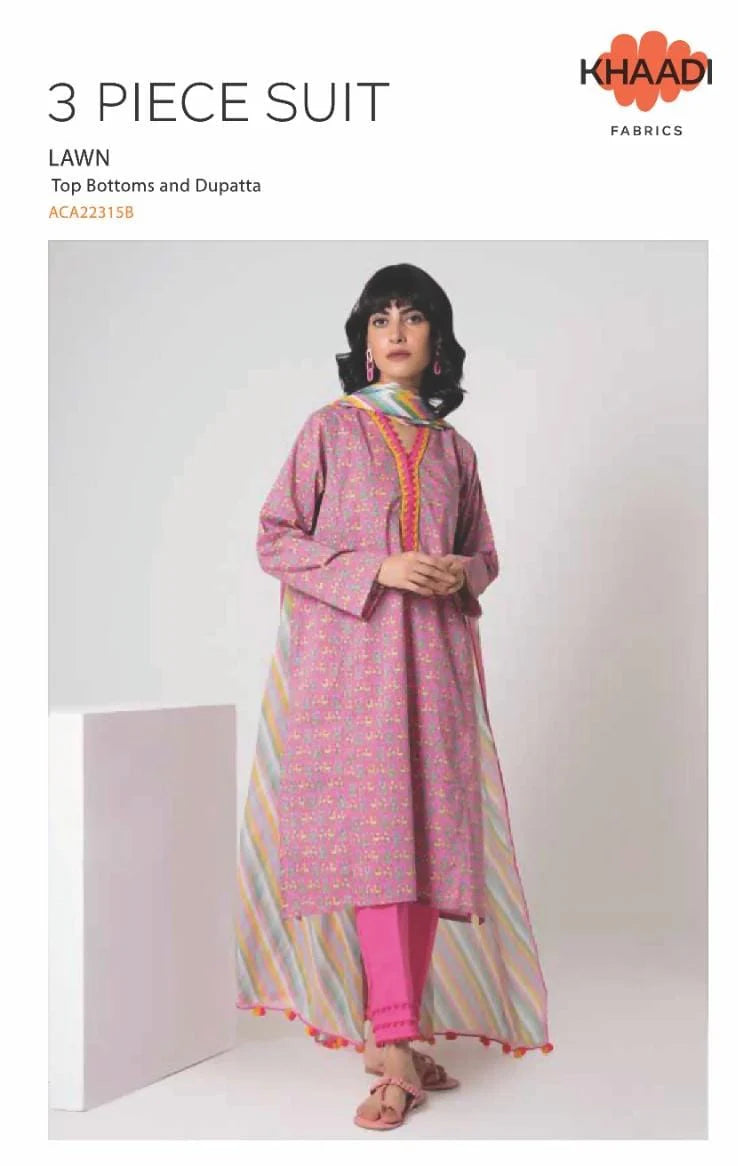 KHAADI 3PC LAWN | PRINTED: 03