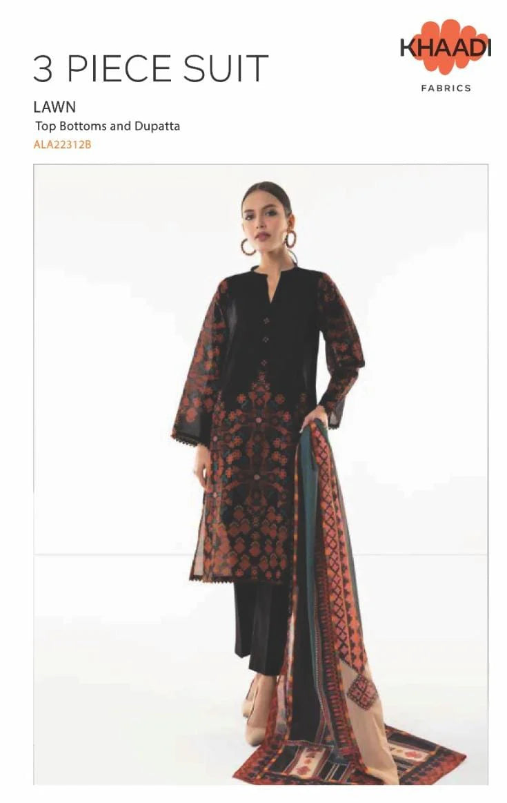 KHAADI 3PC LAWN | PRINTED: 05