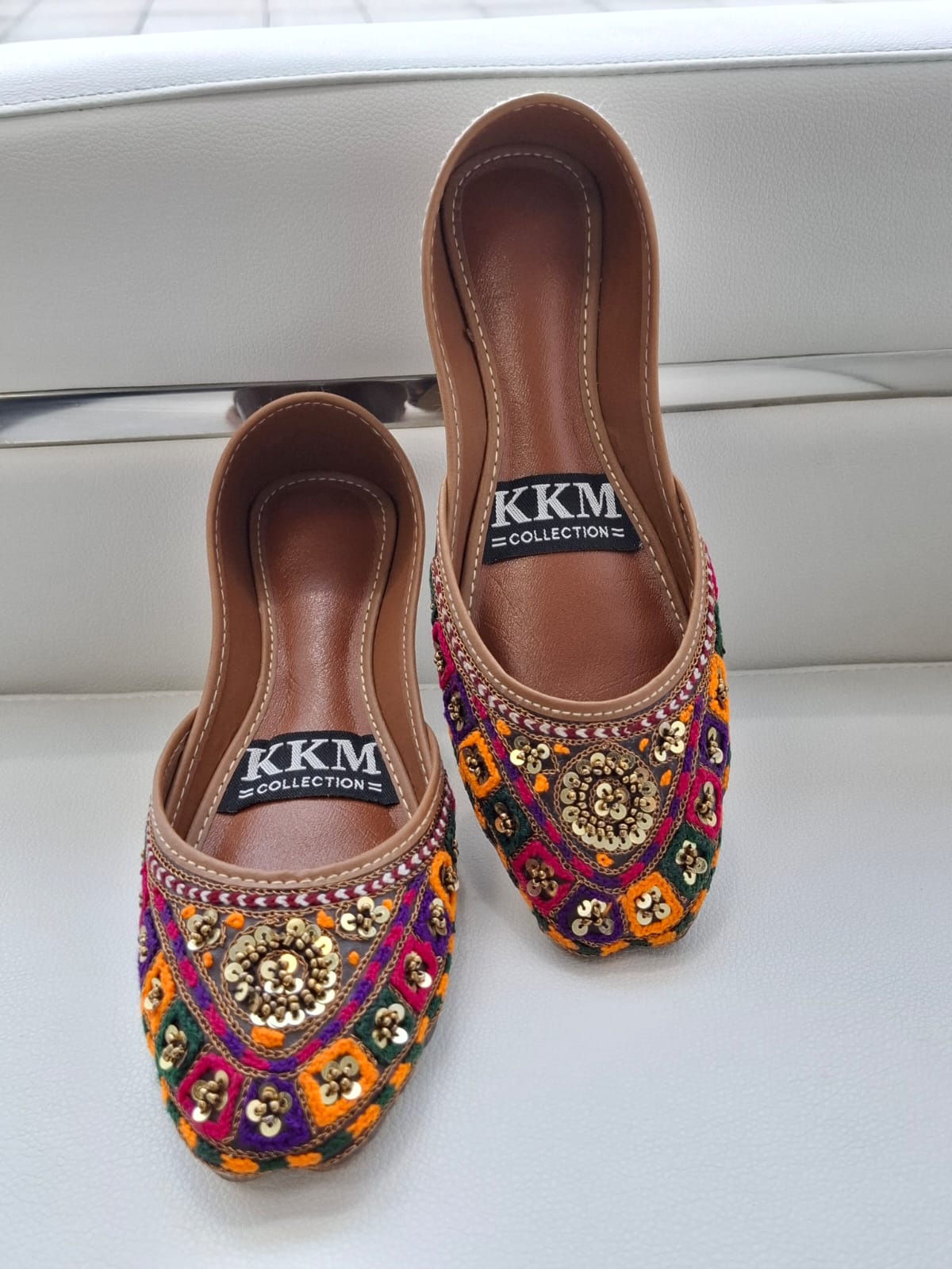 Elegant  Velvet Khussa Jutti with Rhinestone Embellishments - Handmade Pakistani Shoes