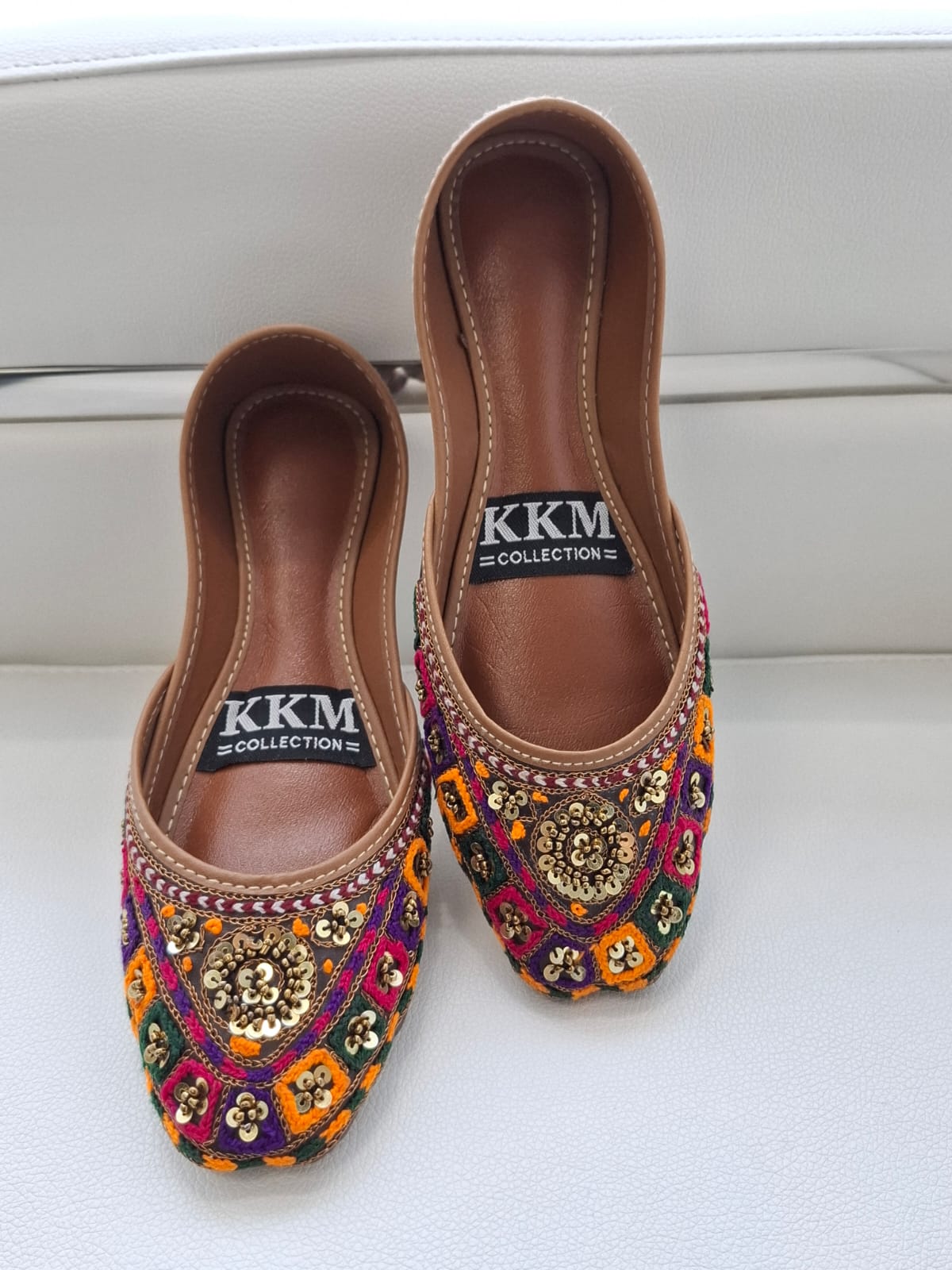 Elegant  Velvet Khussa Jutti with Rhinestone Embellishments - Handmade Pakistani Shoes