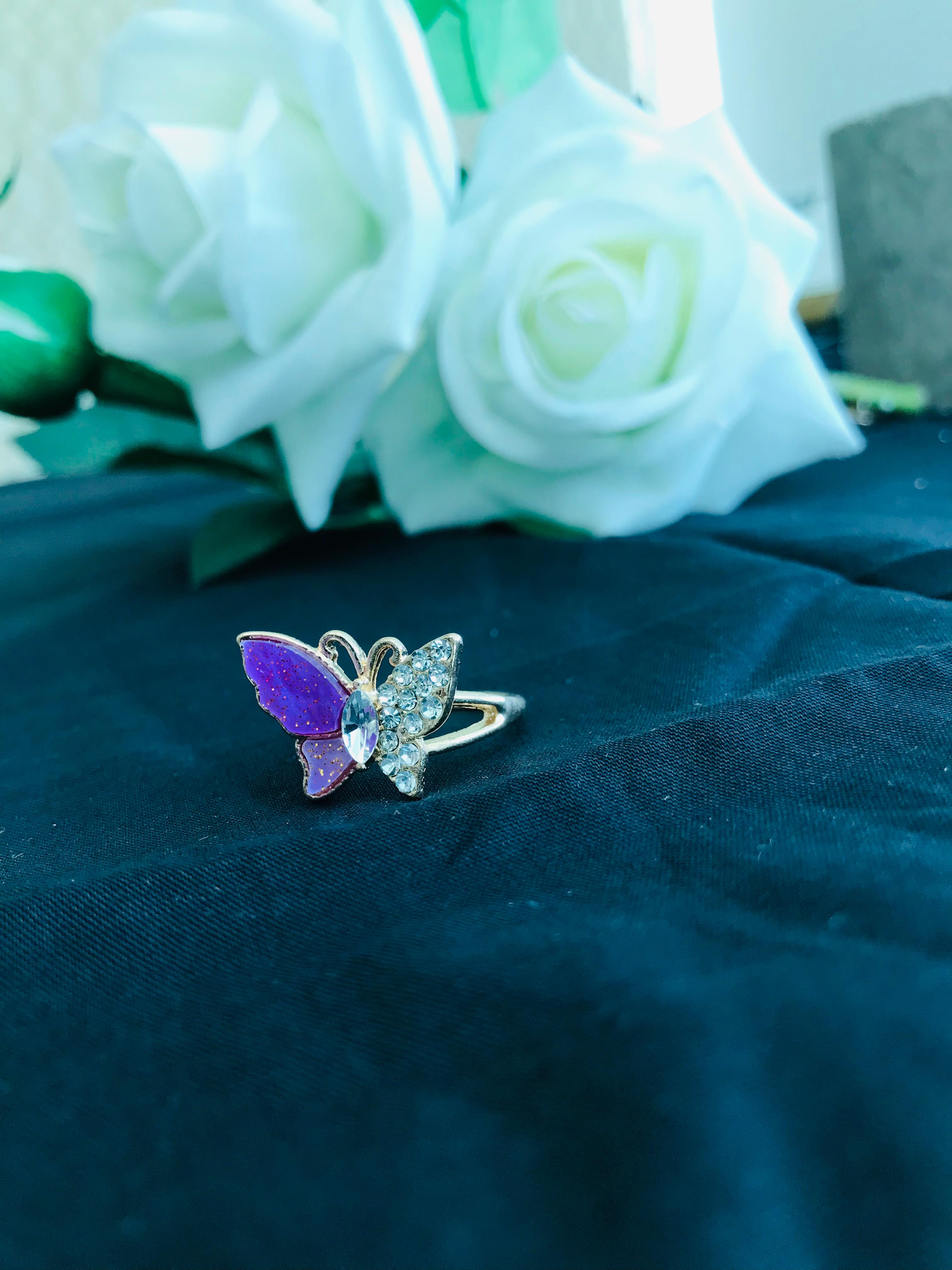 Intricately Designed Butterfly Metal Ring with Delicate Wing Detailing and Elegant Finish