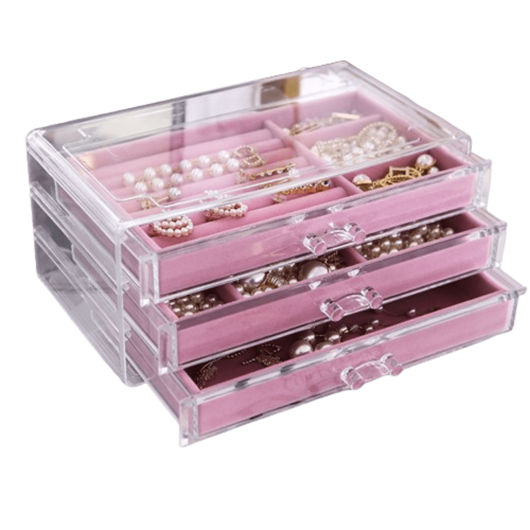 Buy 3-Layer Velvet Jewelry Box- Jewelry Organizer | Shop at Spring Street Online UAE