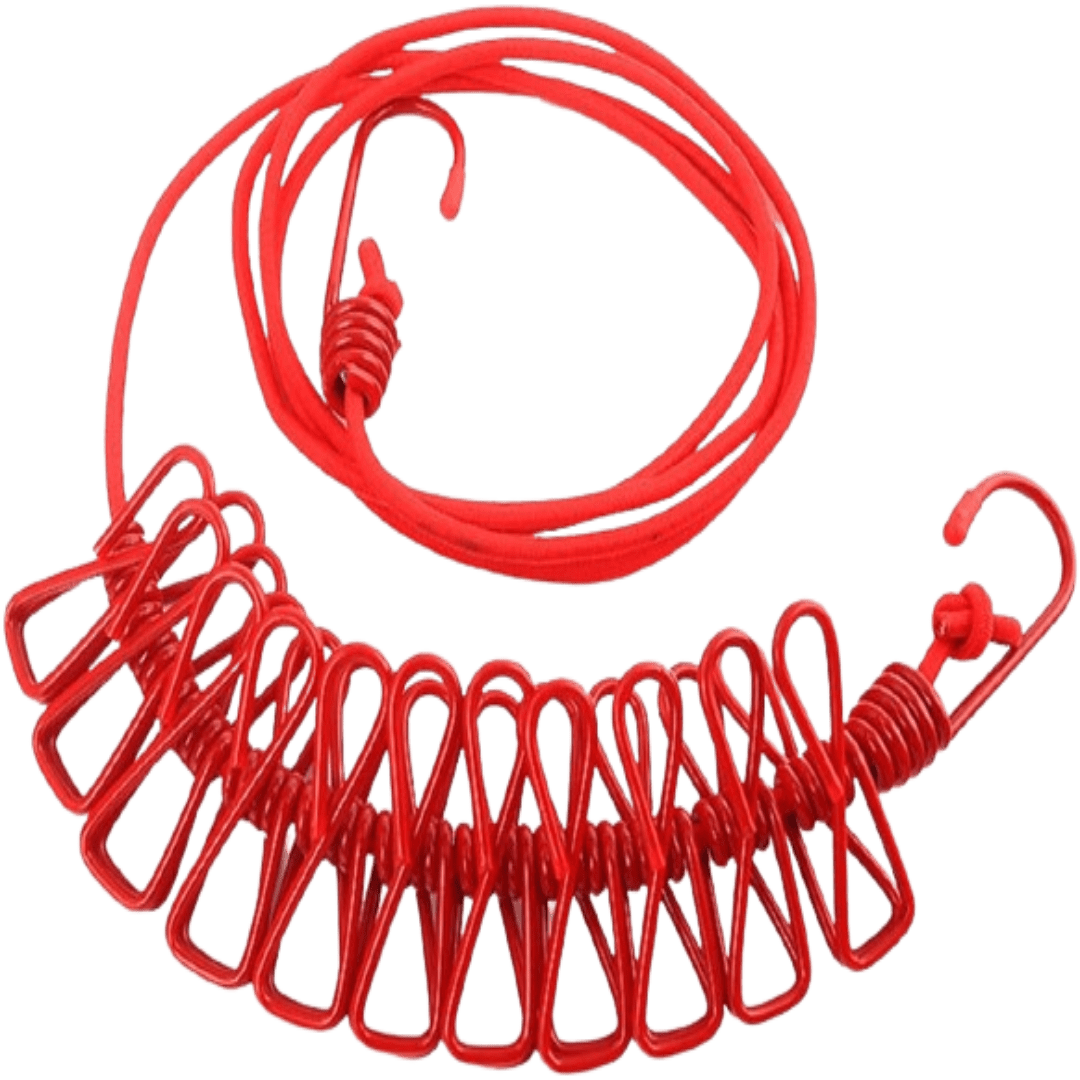 Windproof Elastic Clothesline featuring durable clips | Springs Street